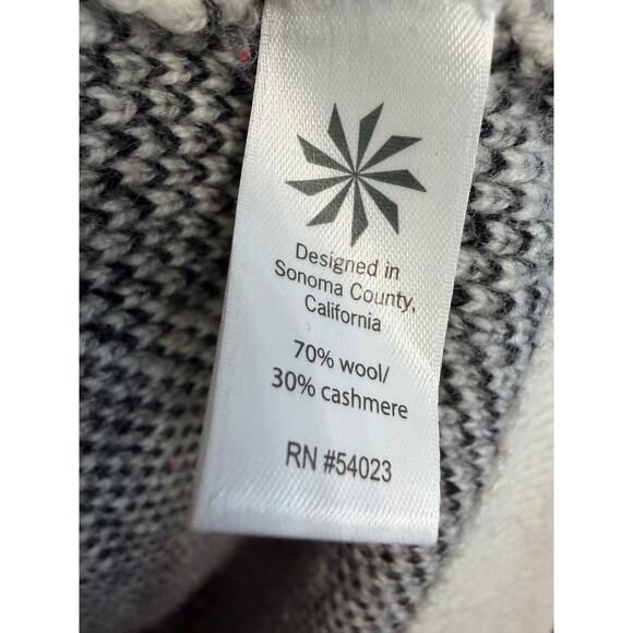 Athleta Marled Black Cream Cashmere Wool Blend Turtleneck Sweater Sz S - Picture 11 of 12